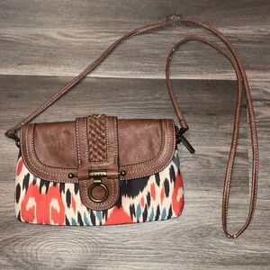 Chaps clutch/ crossbody bag with Aztec / western print style - preowned
